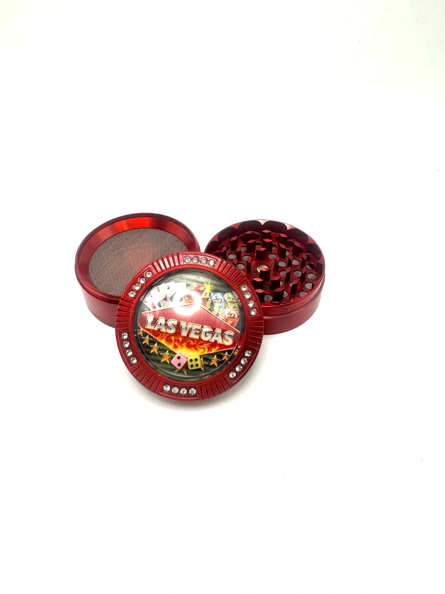 Red Las Vegas Glam Herb Grinder