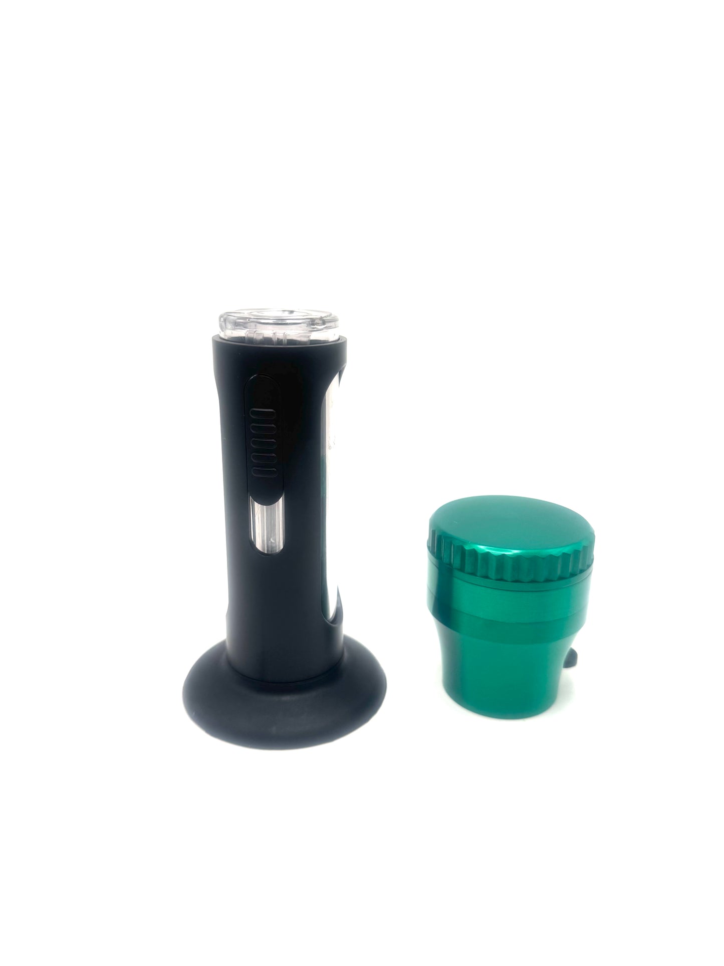 Green Torch-Style Herb Grinder with Viewing Window