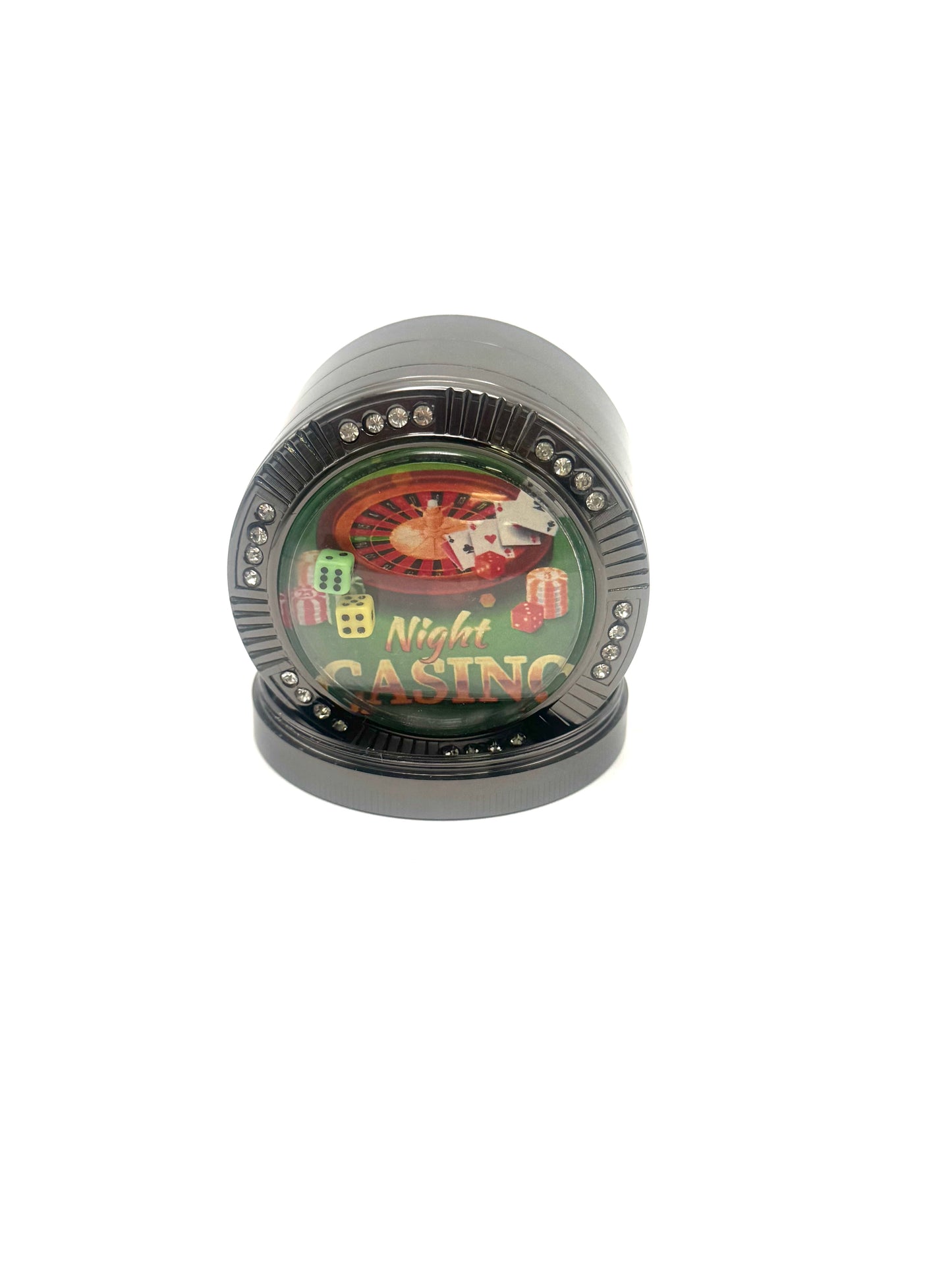 Night Casino Herb Grinder with Rhinestone Accents