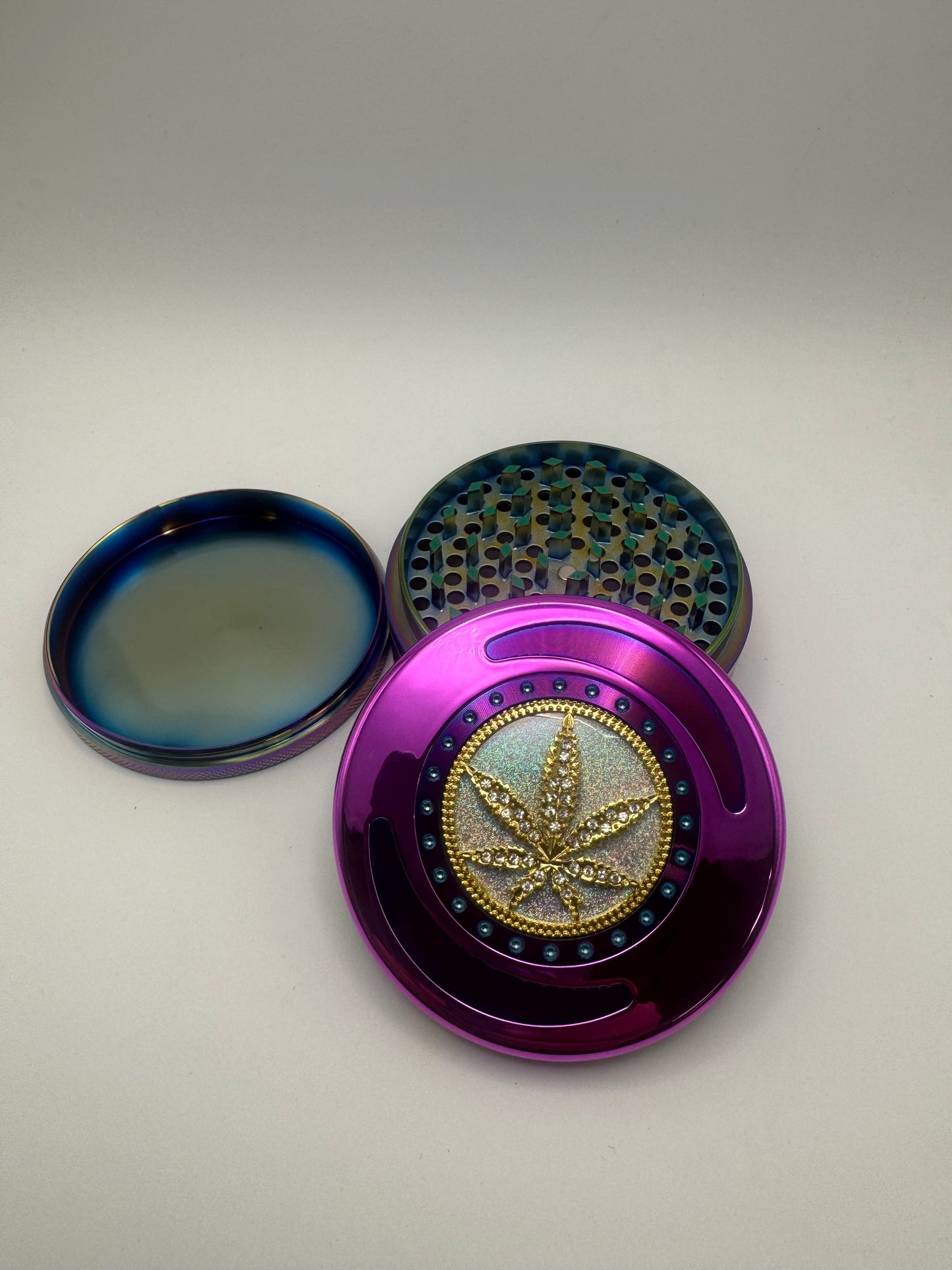 Multicolor Herb Grinder with Rhinestone Accents