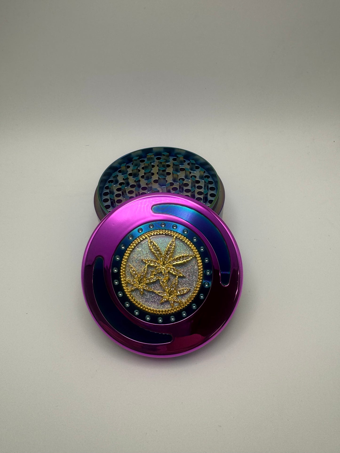 Multicolor Herb Grinder with Rhinestone Accents