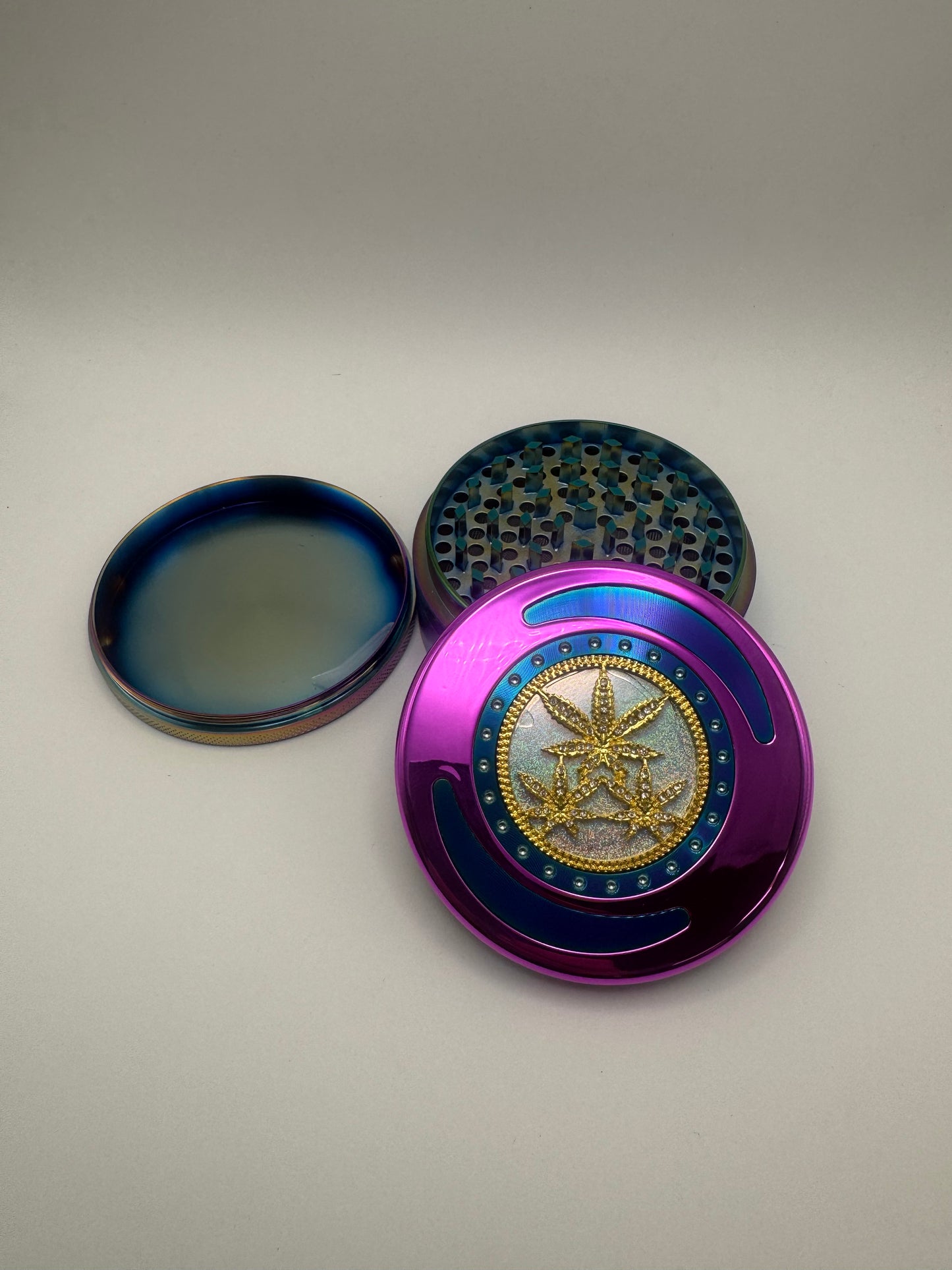 Multicolor Herb Grinder with Rhinestone Accents