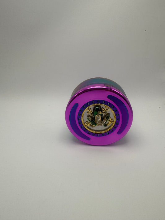 Frog Emblem Multicolor Herb Grinder with Rhinestone Accents